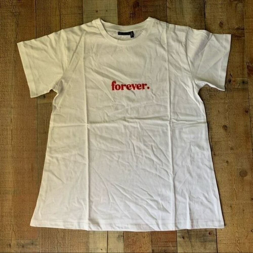 ASOS maternity embroidered forever t-shirt in white - 6